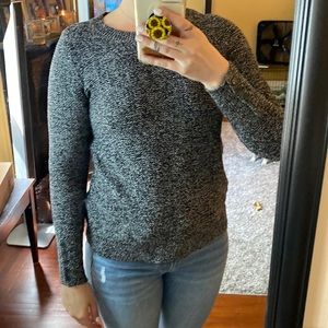 LOFT black and white sweater. Button cuffs. XS